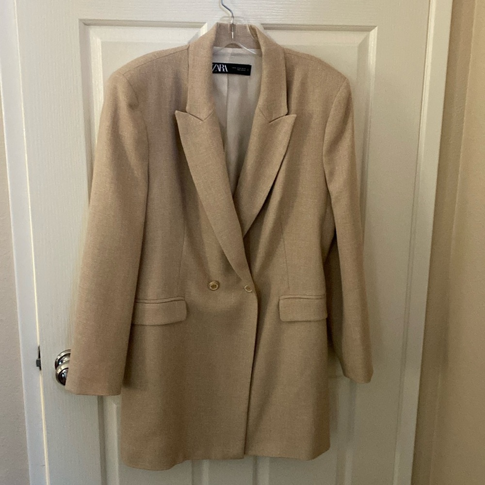 Zara long double breasted blazer style jacket. Size 12